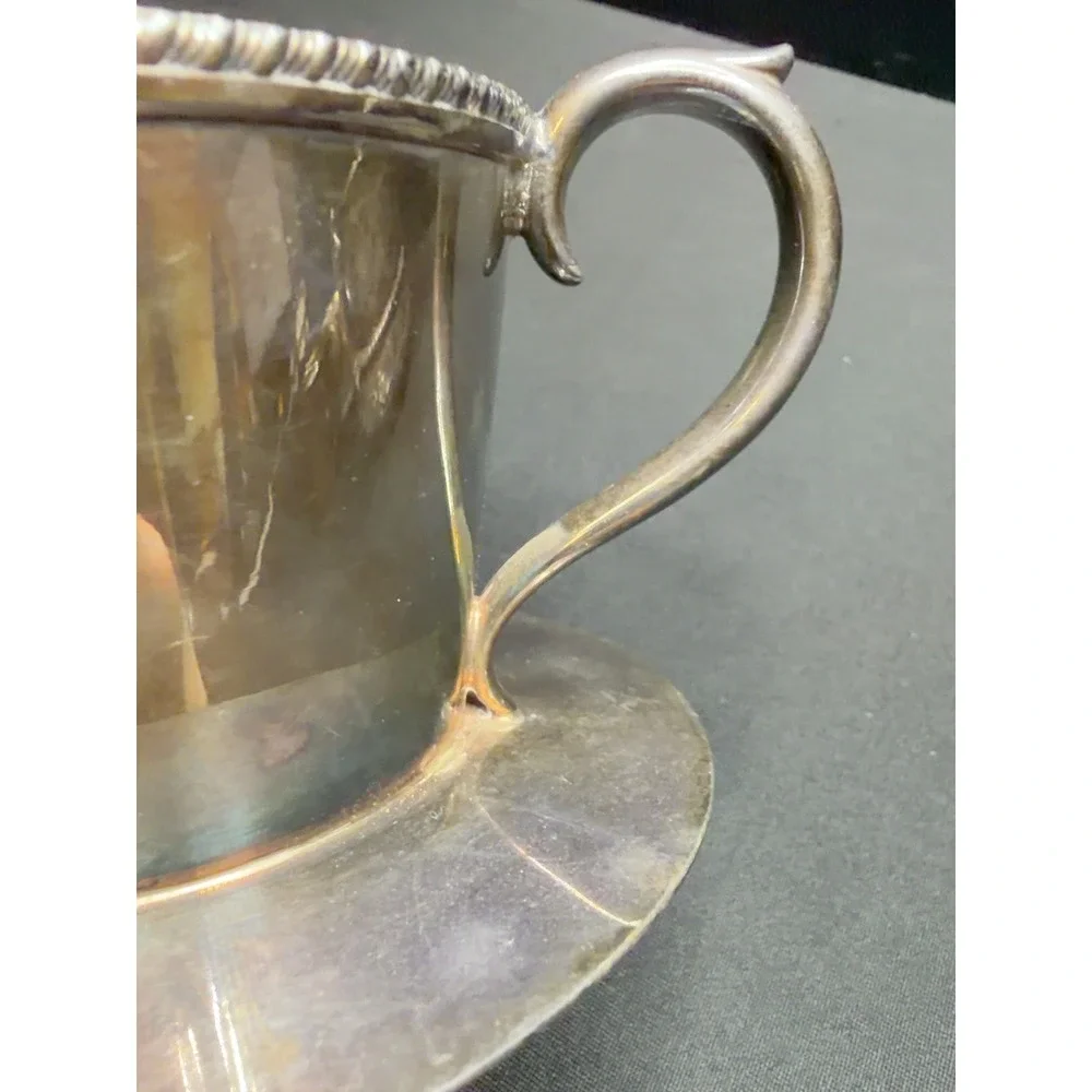 Tiffany & Co Makers 10540 Silver Soldered EP Tea Strainer Cup Monogram